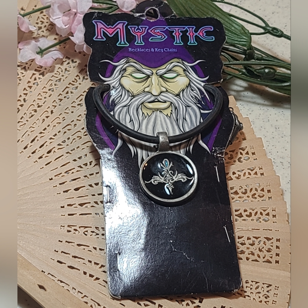 Mystic Black and Silver Pendant Necklace